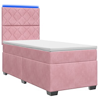 vidaXL Kontinentalsäng med madrass Rosa 80 x 200 cm Sammet