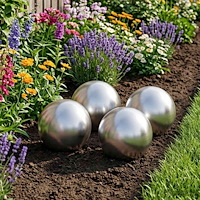vidaXL Borstad Boll 4 st Ø 10 cm Silver Rostfritt stål 201
