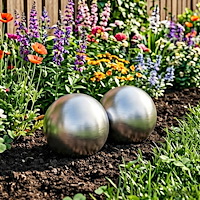 vidaXL Borstad Boll 2 st Ø 15 cm Silver Rostfritt stål 201
