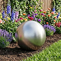 vidaXL Borstad Boll Ø 30 cm Silver Rostfritt stål 201