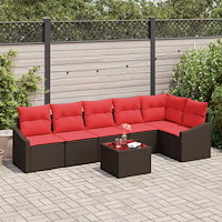 vidaXL Soffset 7 st Brun konstrotting