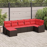 vidaXL Soffset 7 st Brun konstrotting