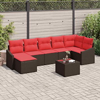 vidaXL Soffset 8 st Brun konstrotting