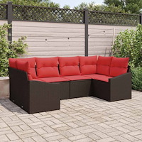 vidaXL Soffset 6 st Brun konstrotting