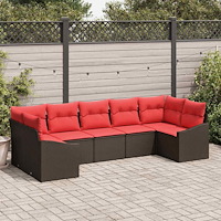 vidaXL Soffset 7 st Brun konstrotting