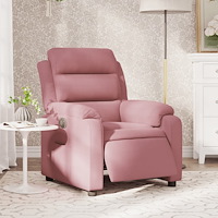 vidaXL Elektrisk reclinerfåtölj rosa sammet