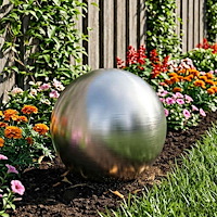 vidaXL Borstad Boll Ø 47 cm Silver Rostfritt stål 201
