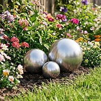 vidaXL Borstad Boll 3 st Ø 20 cm Silver Rostfritt stål 201
