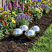 vidaXL Spegelboll 4 st Ø 10,5 cm Silver Rostfritt stål 201