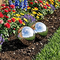 vidaXL Spegelboll 2 st Ø 15 cm Silver Rostfritt stål 201