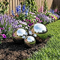vidaXL Spegelboll 3 st Ø 20 cm Silver Rostfritt stål 201