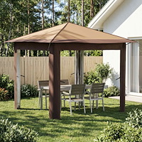 vidaXL Paviljong utan sidovägg 2,6 x 2,6 m Beige och brun