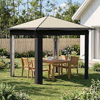 vidaXL Paviljong utan sidovägg 2,6 x 2,6 m Kräm och antracit
