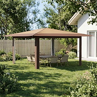 vidaXL Gazebo utan vägg 4 x 4 m Beige och brun