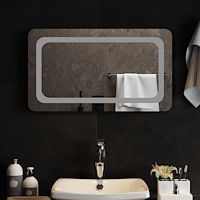 vidaXL LED Badrumsspegel med spegel Transparent 70 x 40 cm härdat glas