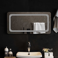 vidaXL LED Badrumsspegel med spegel Transparent 80 x 40 cm härdat glas