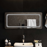 vidaXL LED Badrumsspegel med spegel Transparent 90 x 40 cm härdat glas