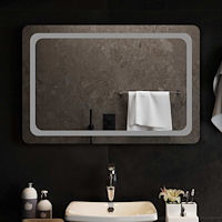 vidaXL LED Badrumsspegel med spegel Transparent 90 x 60 cm härdat glas