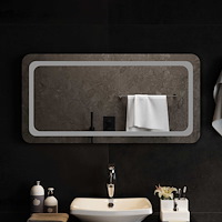 vidaXL LED Badrumsspegel Transparent 100 x 50 cm härdat glas