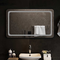 vidaXL LED Badrumsspegel Transparent 100 x 60 cm härdat glas