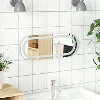 vidaXL LED Badrumsspegel med spegel Transparent 40 x 15 cm härdat glas
