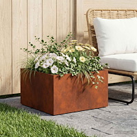 vidaXL Trädgårdsplanterare Rostig 60 x 60 x 30 cm Väderbeständig stål