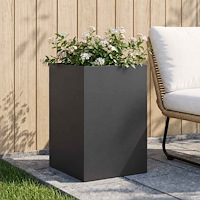 vidaXL Trädgårdsplanterare Svart 50 x 50 x 75 cm Kallvalsat stål