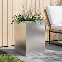 vidaXL Trädgårdsplanterare Silver 50 x 50 x 75 cm Rostfritt stål