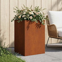 vidaXL Trädgårdsplanterare Rostig 50 x 50 x 75 cm Väderbeständig stål