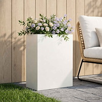 vidaXL Trädgårdsplanterare Vit 40 x 20 x 40 cm Kallvalsat stål