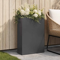 vidaXL Trädgårdsplanterare Svart 50 x 20 x 75 cm Kallvalsat stål