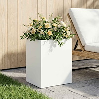 vidaXL Trädgårdsplanterare Vit 40 x 30 x 40 cm Kallvalsat stål