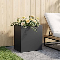 vidaXL Trädgårdsplanterare Svart 50 x 30 x 40 cm Kallvalsat stål