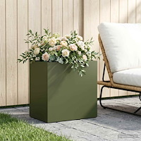 vidaXL Trädgårdsplanterare Olivgrön 50 x 30 x 40 cm Kallvalsat stål