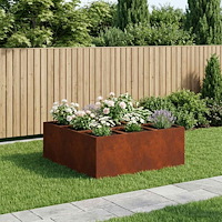 vidaXL Trädgårdsplanterare Rostig 100 x 100 x 40 cm