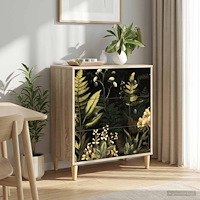 vidaXL Kommode RHENEN Tropisk djungelmönster 66 x 36,5 x 75 cm