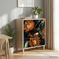 vidaXL Kommode LOCHEM Orange tryck 66 x 36,5 x 75 cm Konstruerat trä