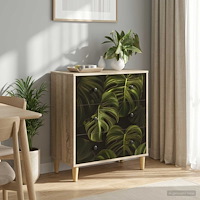 vidaXL Kommode ELBURG Palmbladstryck 66 x 36,5 x 75 cm Konstruerat trä