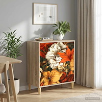 vidaXL Kommode GENNEP Lilja mönster 66 x 36,5 x 75 cm Konstruerat trä