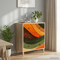 vidaXL Kommode BONN Retro vågtryck 66 x 36,5 x 75 cm Konstruerat trä