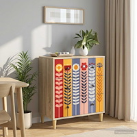 vidaXL Kommode ESSEN Solrosmönster 66 x 36,5 x 75 cm Konstruerat trä