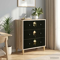 vidaXL Kommode BREMEN Magnoliainspirerat mönster 66 x 36,5 x 75 cm