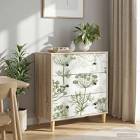 vidaXL Kommode GOTHA Grön trädtryck 66 x 36,5 x 75 cm Konstruerat trä