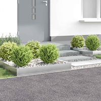 vidaXL Kant för gräsmatta 4 st 100 x 60 x 20 cm Stål Silver