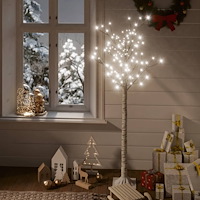 vidaXL Plastgran 156 LED 1,5 m pil kallvitt ljus inomhus/utomhus