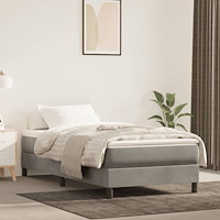 vidaXL Pocketresårmadrass medium ljusgrå 100x190x20 cm sammet