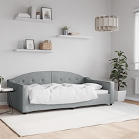 vidaXL Dagbädd ljusgrå 100x190 cm tyg