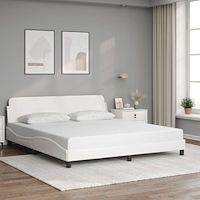 vidaXL Sängram Dover vit 183x213 cm konstläder