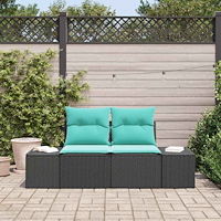 vidaXL Trädgårdsoffa med kudde 184 x 62 x 69 cm konstrotting