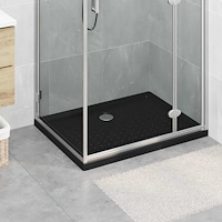 vidaXL Duschbas Tray med Prickar 90 x 70 x 4 cm ABS Svart